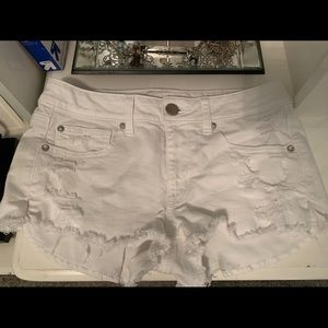 Denim super super stretch white shorts